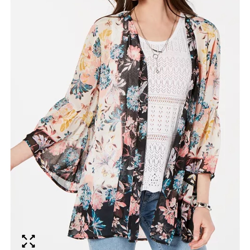 Style & Co. Floral Sheer Kimono